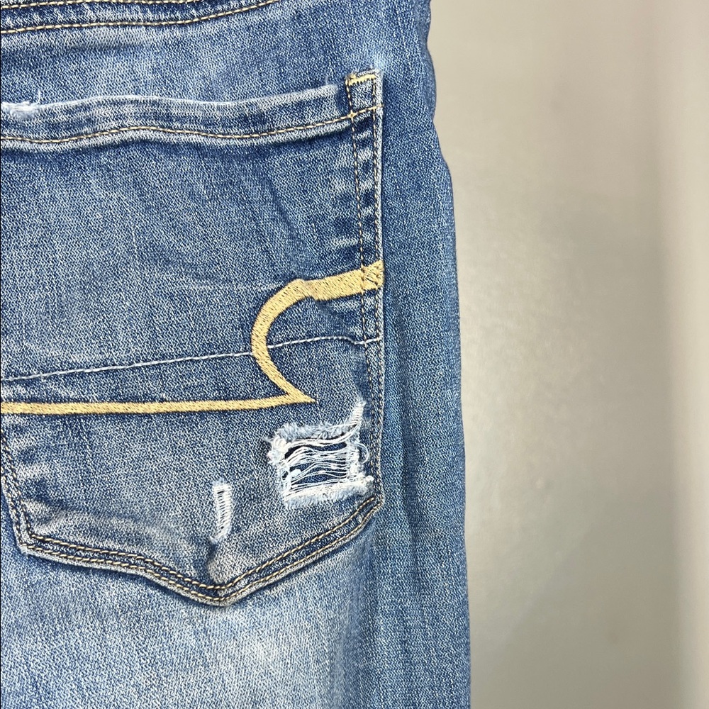 American Eagle Outfitters Ripped Skinny Jeans in Blue - Picture 4 of 9